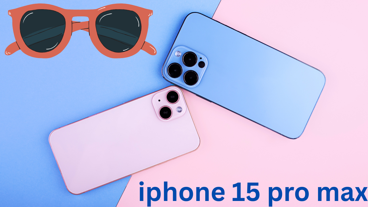 iPhone 15 Pro Max model showing titanium design and triple-camera system