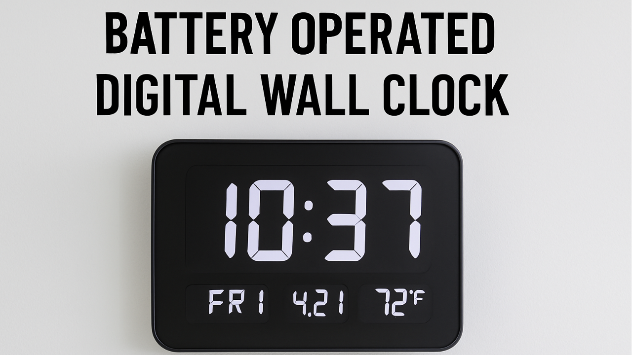 battery-operated digital wall clock
