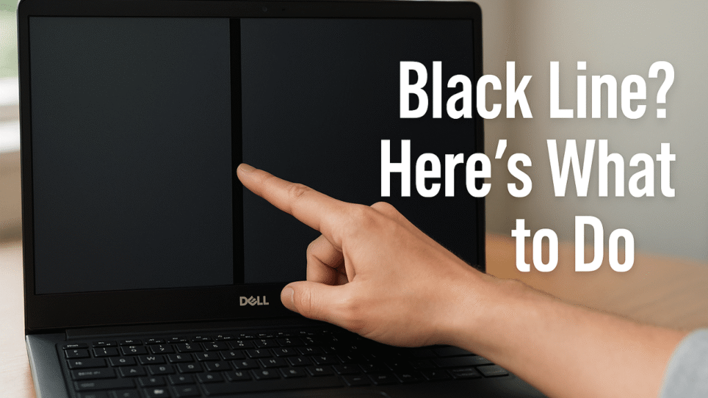 black line on a laptop screen Dell