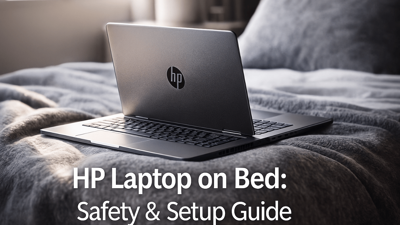 HP Laptop on a Bed