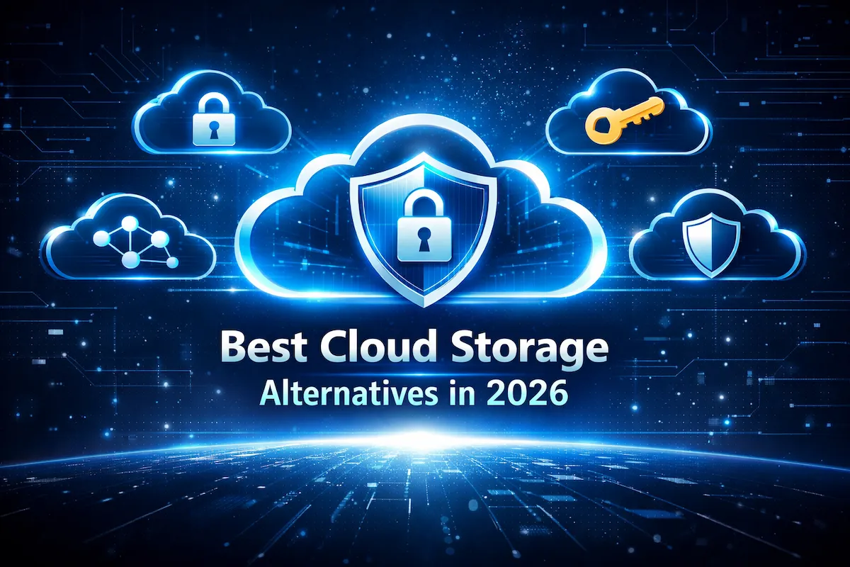 Best Cloud Storage Alternatives 2026 secure encrypted cloud storage comparison illustration