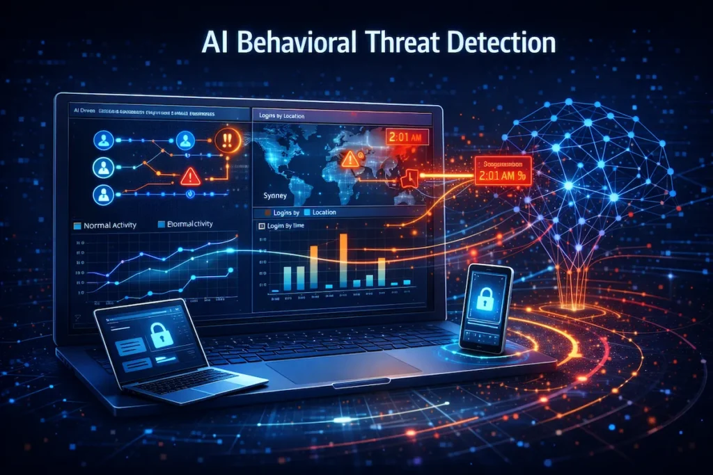 AI-driven cybersecurity for small businesses using behavioral analytics to detect threats