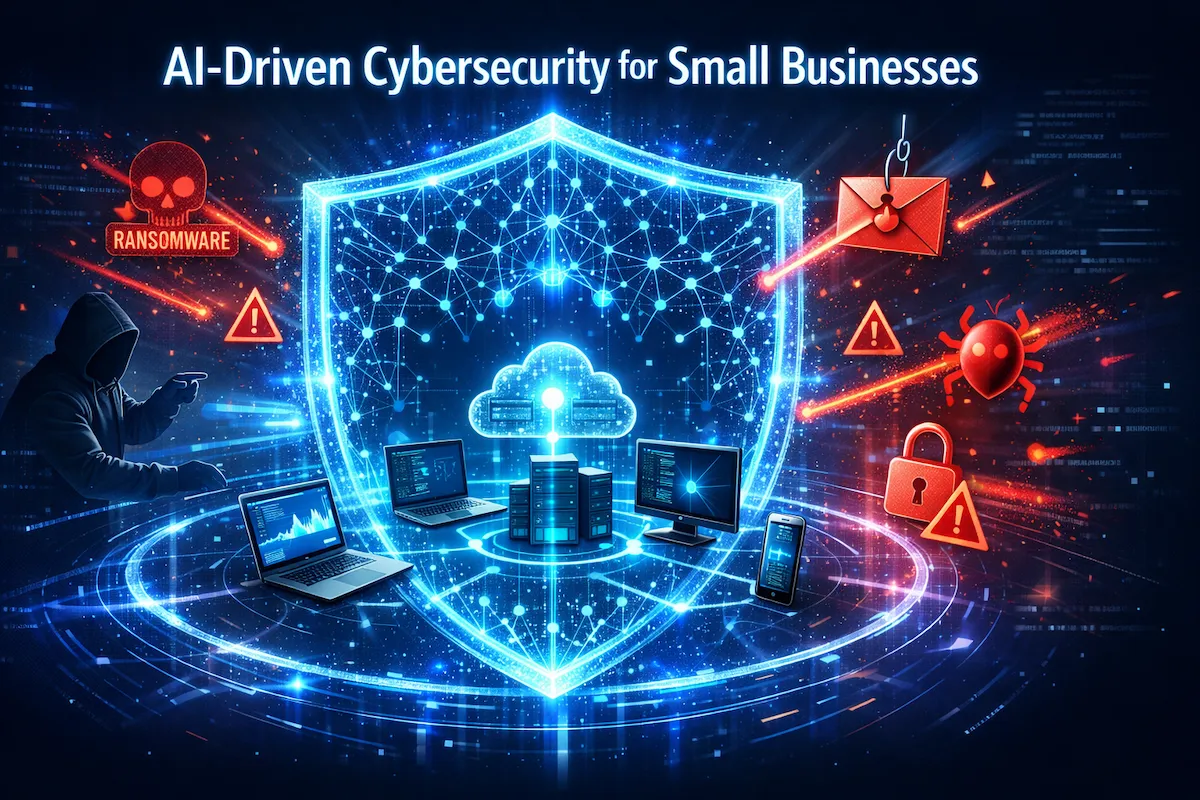AI-driven cybersecurity for small businesses protecting company network from cyber threats