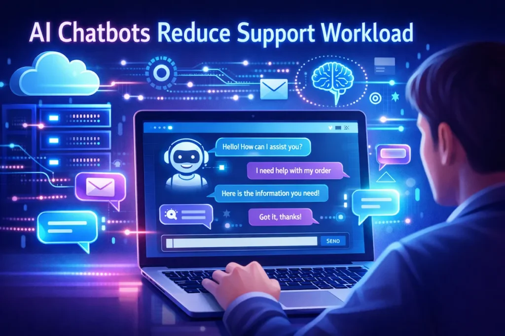 AI chatbot automation for websites handling customer support and user queries