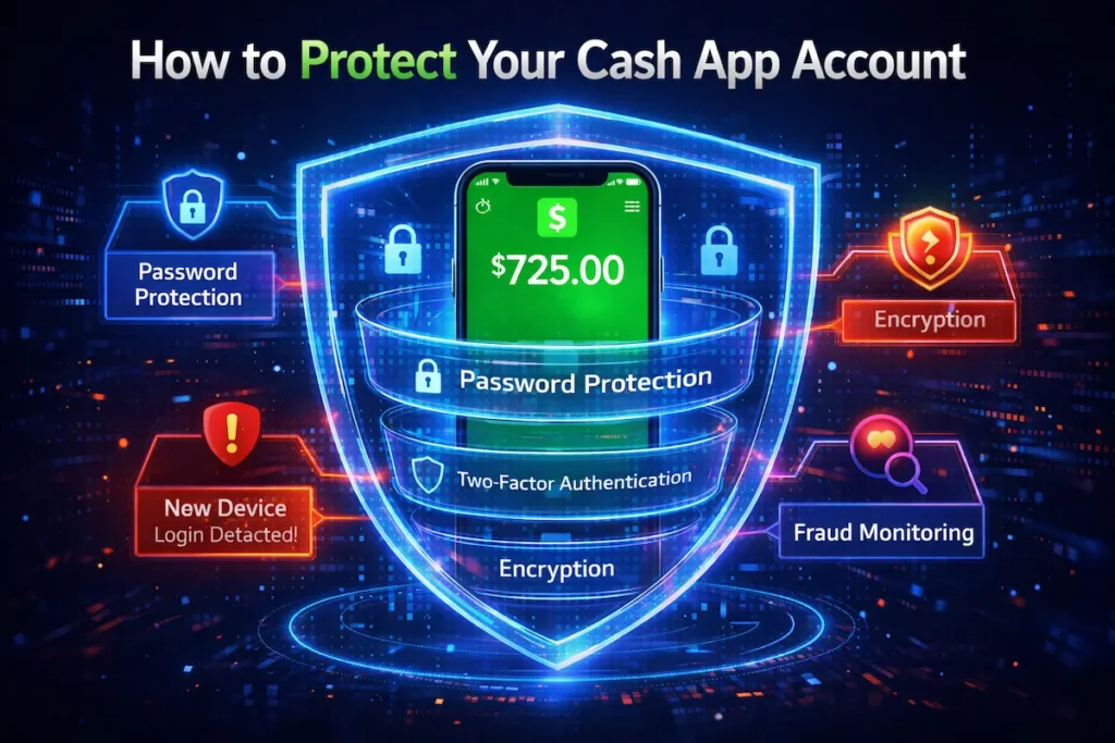 how to protect your cash app account cybersecurity illustration