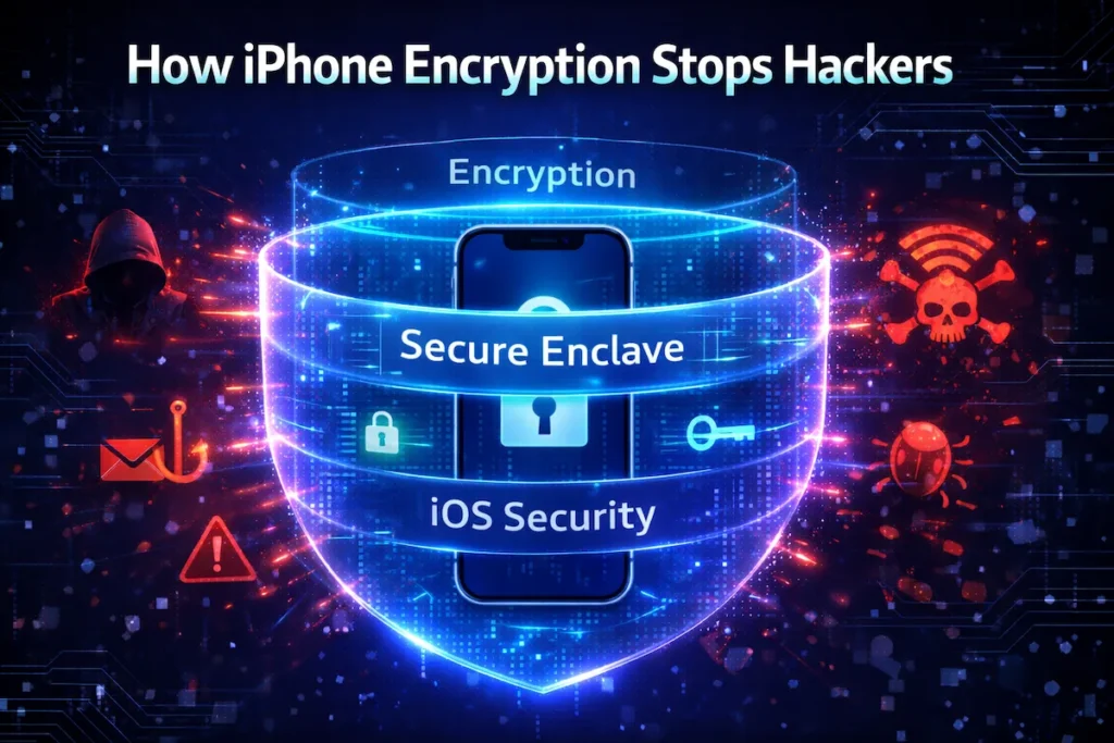 Encryption for iPhone blocking hackers and cyber threats