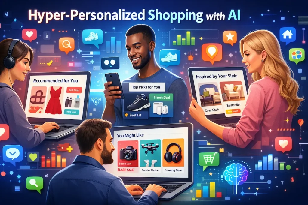 Predictive analytics dashboard showing future sales trends and customer behavior insights
